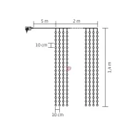   XL karácsonyi fényfüggöny 2m x 1,4m 294 LED hidegfehér kültéri/beltéri