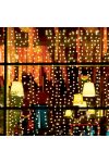 XL karácsonyi fényfüggöny 2m x 1,4m 294 LED melegfehér kültéri/beltéri