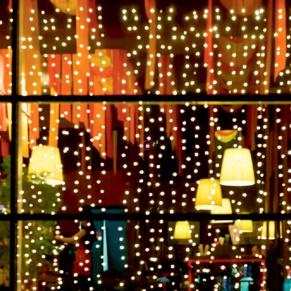 XL karácsonyi fényfüggöny 2m x 1,4m 294 LED melegfehér kültéri/beltéri