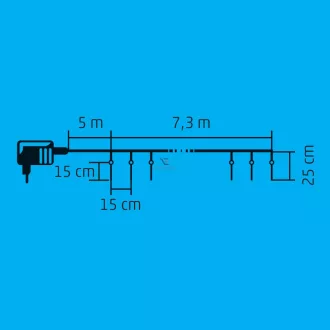 HOME LED-es jégcsap fényfüzér, 7,3m, IP44, 230V KJL 50C