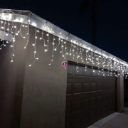   20m Kültéri LED-es jégcsap fényfüggöny 600 LED 20m hidegfehér 8 program KKF 608/WH
