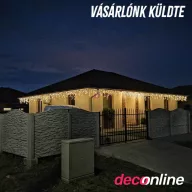   20m Kültéri LED-es jégcsap fényfüggöny 600 LED, melegfehér 8 program KKF 608/WW