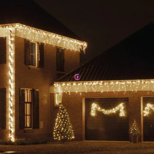 30m Kültéri LED-es jégcsap fényfüggöny 900 LED, melegfehér 8 program KKF 908/WW