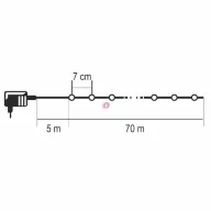   70 m Kültéri fényfüzér 1000 db LED melegfehér, IP44, 230V