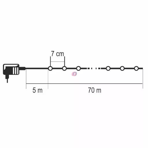 70 m Kültéri fényfüzér 1000 db LED melegfehér, IP44, 230V