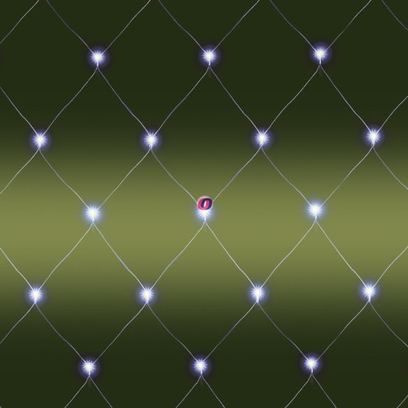HOME LED- es kültéri háló, 160 db hidegfehér LED, 2 x 1.5 m, zöld vezeték, 5 m tápvezeték KLN 160C/WH
