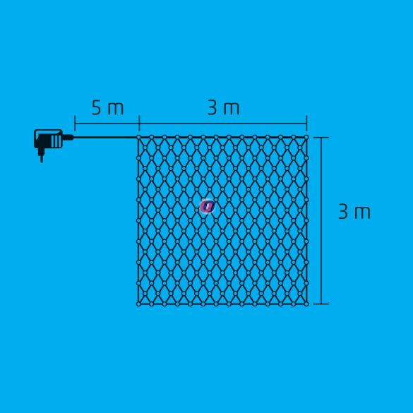 HOME LED-es fényháló, 3x3m 240LED melegfehér kültéri KLN 240C/WW