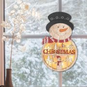   Home Fa ablak-, ajtódísz, hóember, melegfehér LED KLW 21 S