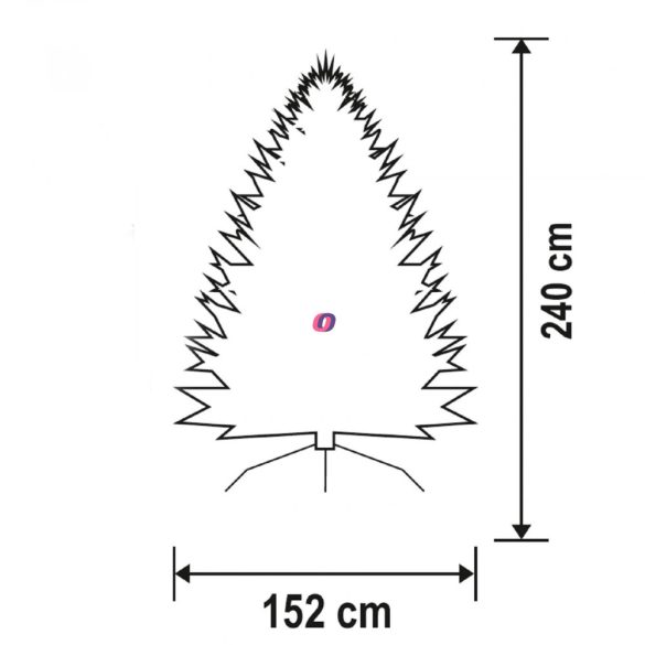 Műfenyő H240 cm D152 cm