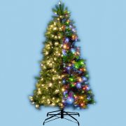   HOME Műfenyő beépített LED világítással melegfehér, színes 150cm KMF 6/150