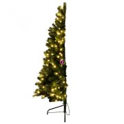   Műfenyő, fél-fa, beépített LED világítással, 150 cm magas
