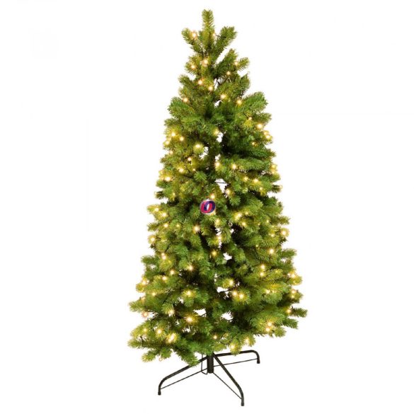 Műfenyő, fél-fa, beépített LED világítással, 150 cm magas