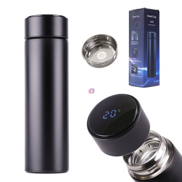 Okos termosz hőmérséklet kijelzővel 500ml Smart Fekete