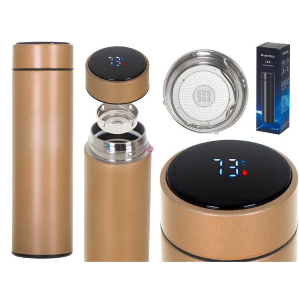 Okos termosz hőmérséklet kijelzővel 500ml Smart Arany