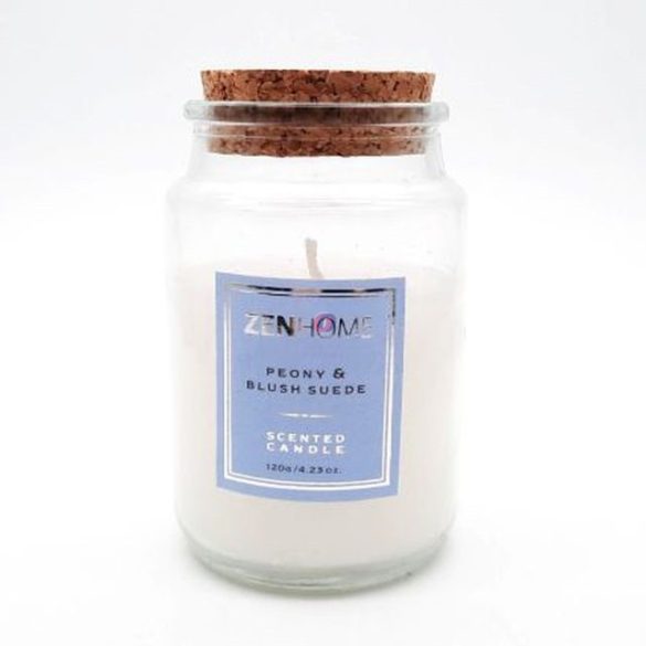Illatgyertya, üvegben parafa fedővel, Peony & Blush Suede 120gr/db