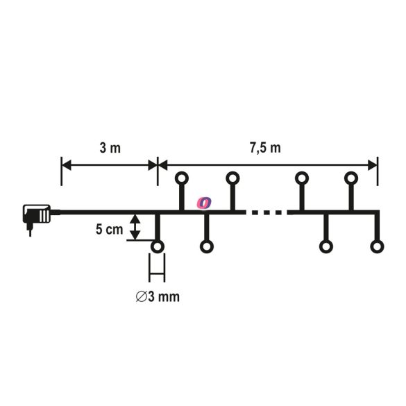 Cluster fényfüzér 768LED 7,5m IP44 távirányítóval, timer, dimmelhető