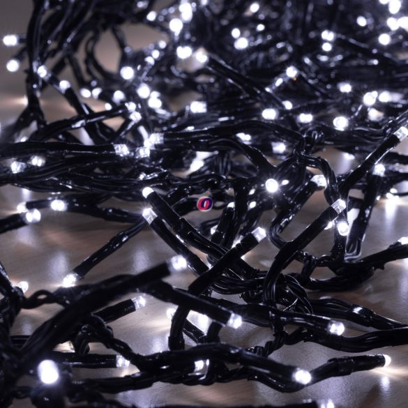 Hidegfehér Cluster fényfüzér 768LED 7,5m IP44 távirányítóval, timer, dimmelhető