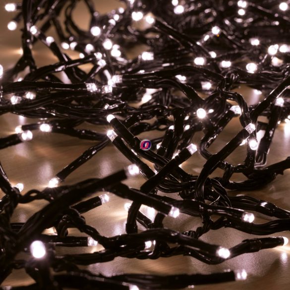 Melegfehér Cluster fényfüzér 768LED 7,5m IP44 távirányítóval, timer, dimmelhető