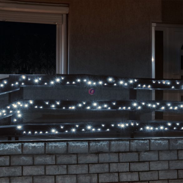 HOME LED-es izzósor, 8 programos 200 LED 14m, IP44, 230V hidegfehér LED 208C/WH