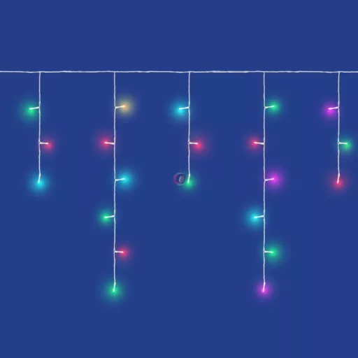 ISparkle Okos jégcsap fényfüzér, kültéri-beltéri 108 RGB LED, SMART, BT APP, IP44
