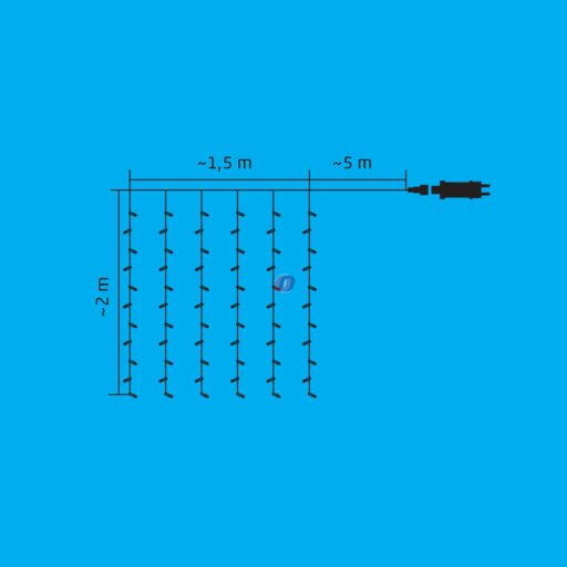 ISparkle Okos fényfüggöny, kültéri-beltéri 120 RGB LED, 1,5x2m, SMART, BT APP, IP44