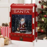   Karácsonyi postaláda Havazó lámpás műanyag 40 cm, zenélő