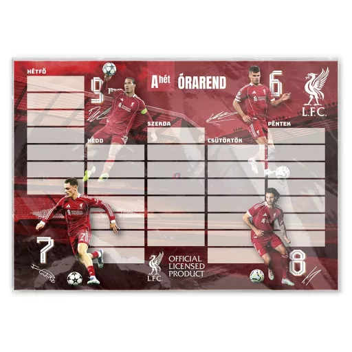2in1 Prémium Liverpool órarend A5 méret