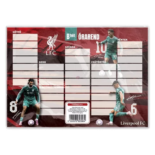 2in1 Prémium Liverpool órarend A5 méret