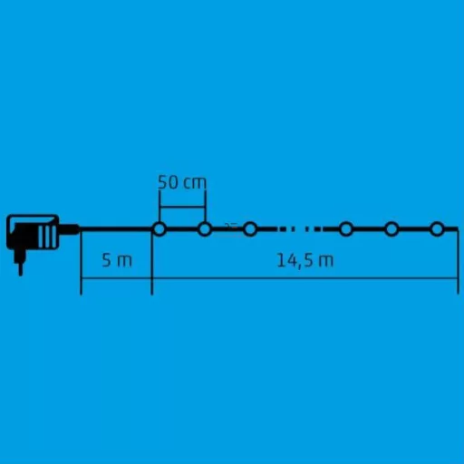 Home LED kültéri fényfüzér, 30 színes gömb, 14,5 m LPL 30/M