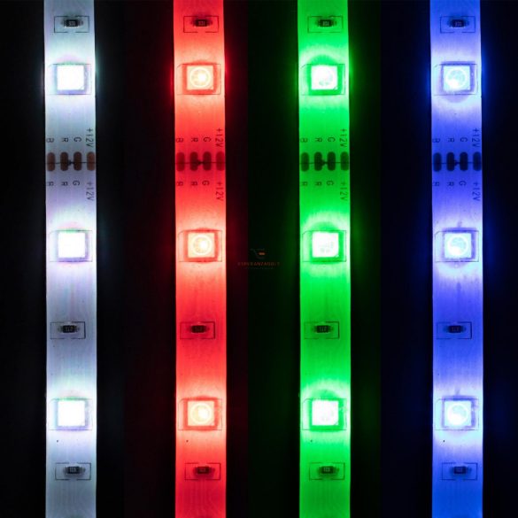 Home Zenére villogó LED szalag, 5m, RGB, szett, 150LED LS 5000SOUND