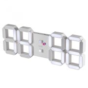 HOME Digitális, LED ébresztőóra, 3D, fehér