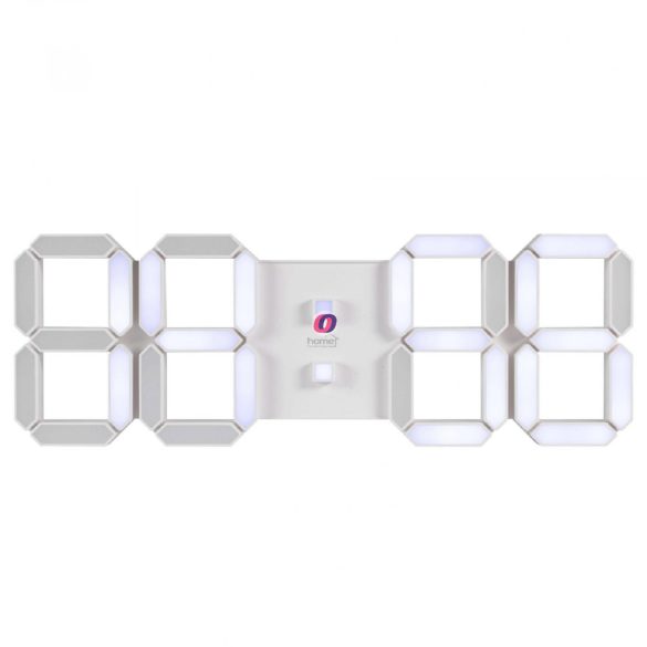 HOME Digitális, LED ébresztőóra, 3D, fehér