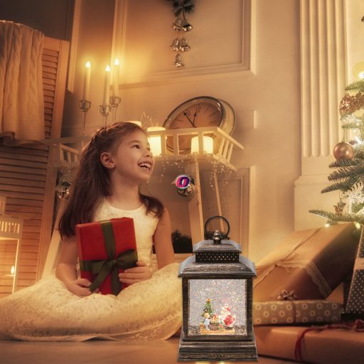 Home Karácsonyi Lámpás vízkeveréssel, csillámokkal, Mikulással LTN 16