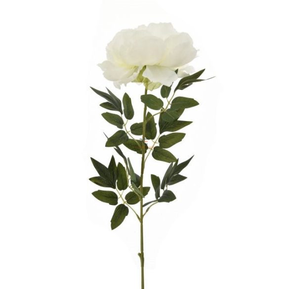 Selyemvirág pünkösdi rózsa 75cm fehér