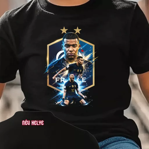 Mbappé mintás póló egyedi névvel, gyerek és felnőtt méretekben World Cup