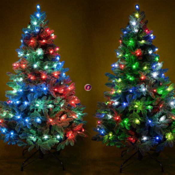 Micro LED-es fényfüzér, RGB, 100 LED, 12 prg távirányító, USB
