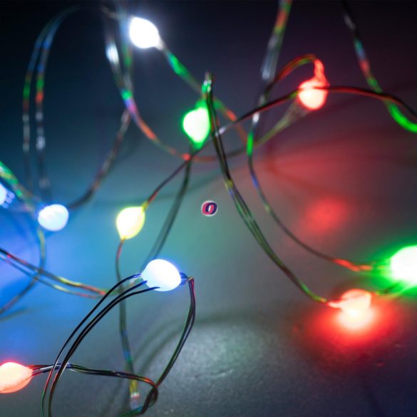 Micro LED-es fényfüzér, RGB, 100 LED, 12 prg távirányító, USB