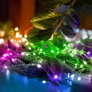   Micro LED fényfüzér színes 50 LED 4,9m időzítő 3V IP20