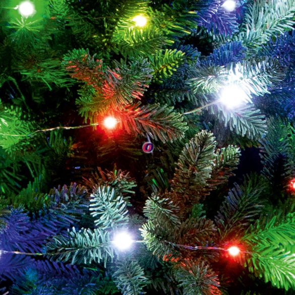 Micro LED fényfüzér színes 50 LED 4,9m időzítő 3V IP20
