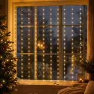   Micro LED-es fényfüggöny melegfehér 200 LED 3x2m távirányítóval
