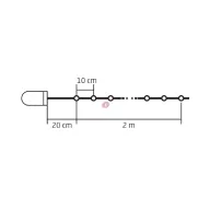   Home MLF 26/WH micro LED-es fényfüzér, 2 m / 20 db hidegfehér micro LED, állófényű, átlátszó vezeték, időzíthető, gombelemes, lapos elemtartó, beltéri kivitel