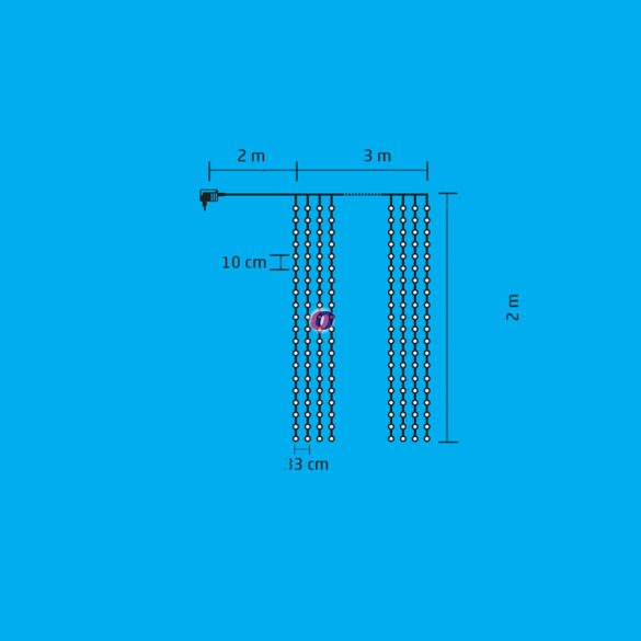 HOME Micro LED-es fényfüggöny 400 LED 2x2m MLF 400/WW kültéri