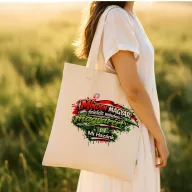 Mi hazánk szlogen - táska -  37 x 41 x cm bézs