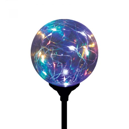 Home Napelemes üveggömb dekoráció színes micro LED füzérrel MX 623