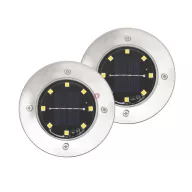 2 db-os Napelemes kerti lámpa szett, 8 db melegfehér LED