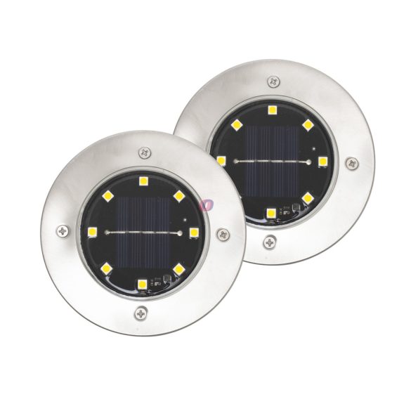 2 db-os Napelemes kerti lámpa szett, 8 db melegfehér LED