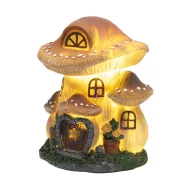   Szolár gombaház figura LED világítással 18 cm, melegfehér Home MX648