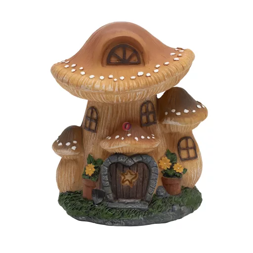 Szolár gombaház figura LED világítással 18 cm, melegfehér Home MX648