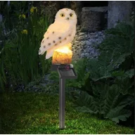 Szolár Bagoly lámpa leszúrható 35 cm, melegfehér LED