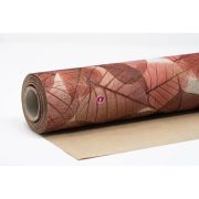   Csomagolópapír vízálló levél mintás papír 750mmx25m piros